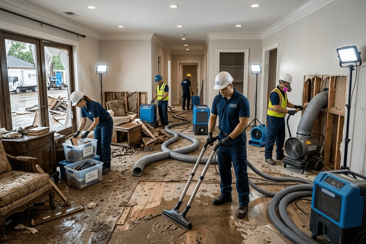 Flood damage cleanup in a Katy, TX home