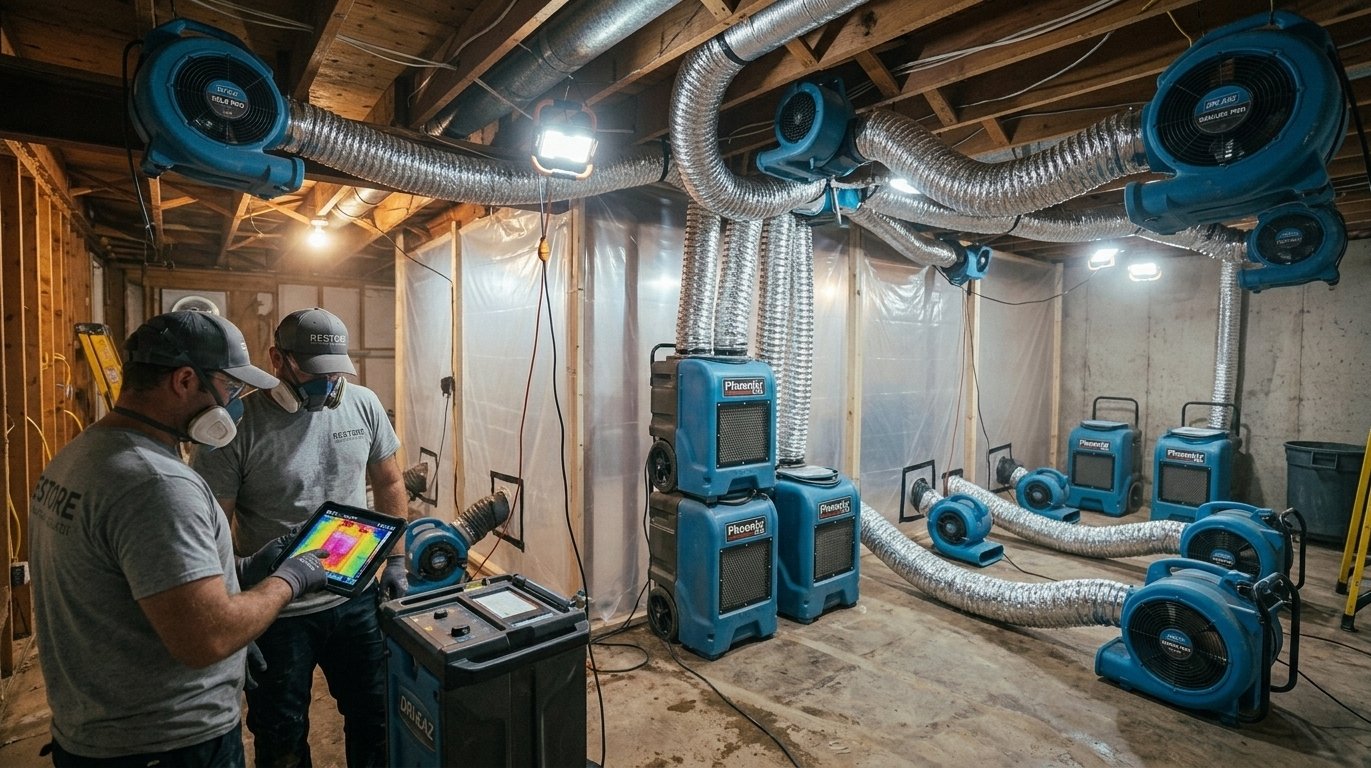 Structural drying job in Katy, TX